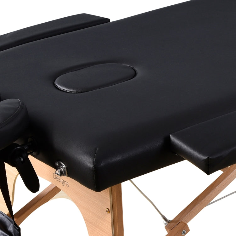 [JPN Warehouse] Seven-stage Height-adjustable Folding Therapeutic Massage Bed with Armrests and Headrest, Size: 186 x 72.5cm, Height Range: 42-61cm