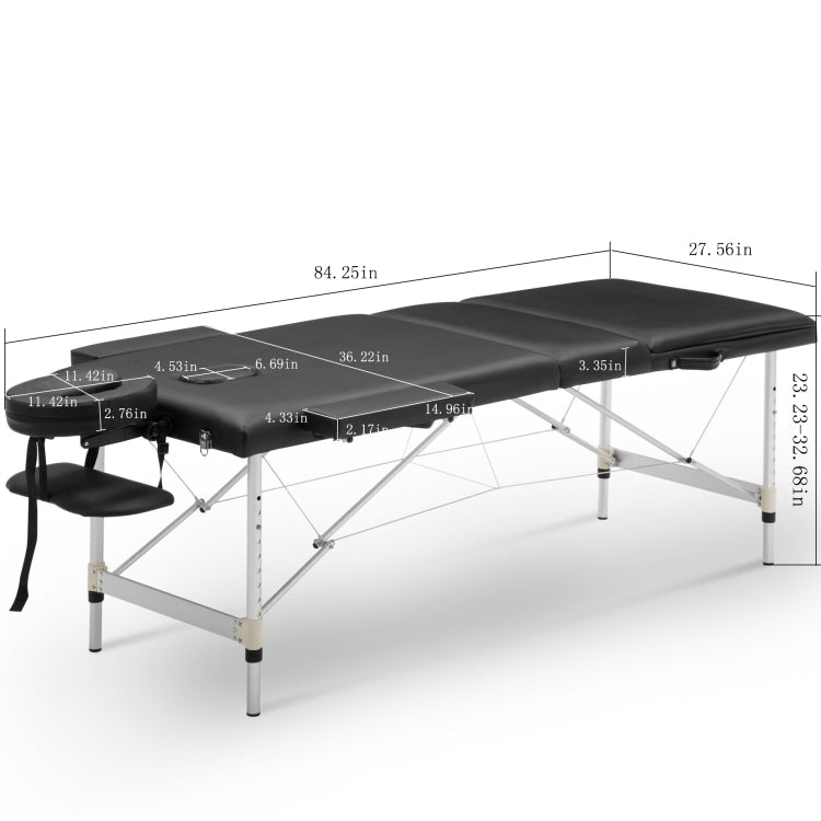 [US Warehouse] 84 inch Portable Foldable PU Massage Bed Sofa Bed(Black)