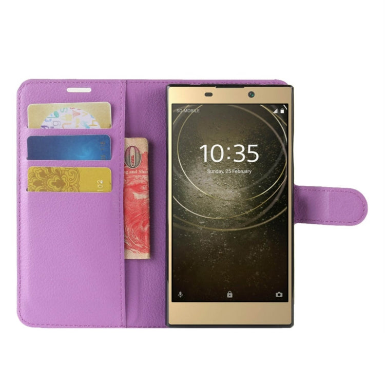 For Sony  Xperia L2 Litchi Texture Horizontal Flip Leather Case with Wallet & Holder & Card Slots