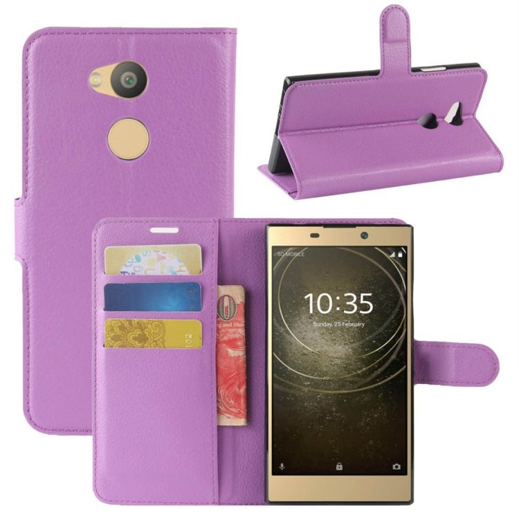For Sony  Xperia L2 Litchi Texture Horizontal Flip Leather Case with Wallet & Holder & Card Slots