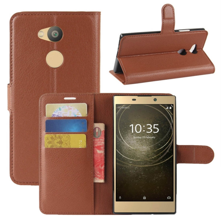 For Sony  Xperia L2 Litchi Texture Horizontal Flip Leather Case with Wallet & Holder & Card Slots