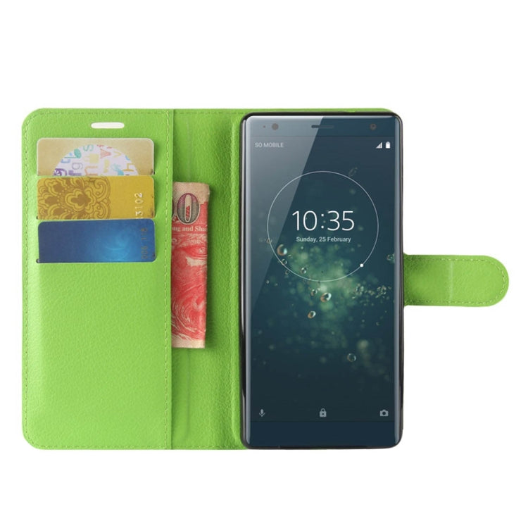 For Sony Xperia XZ2 Litchi Texture Horizontal Flip Leather Case with Wallet & Holder & Card Slots