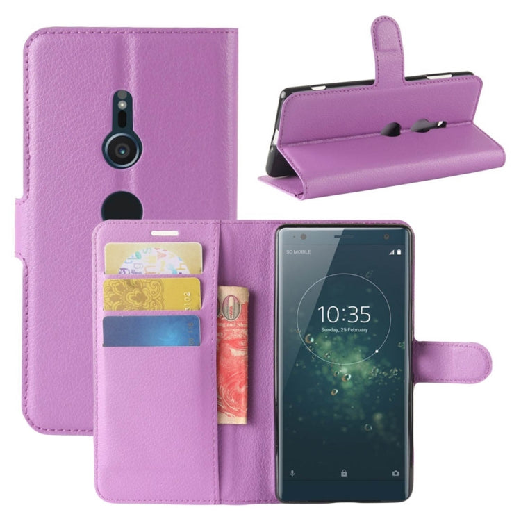 For Sony Xperia XZ2 Litchi Texture Horizontal Flip Leather Case with Wallet & Holder & Card Slots
