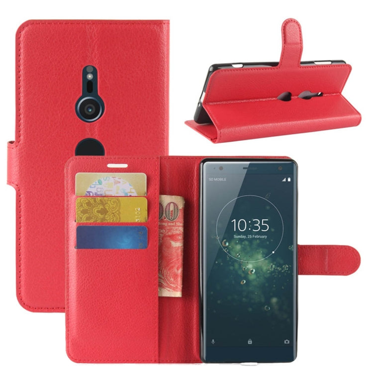 For Sony Xperia XZ2 Litchi Texture Horizontal Flip Leather Case with Wallet & Holder & Card Slots