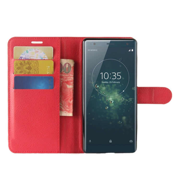 For Sony Xperia XZ2 Litchi Texture Horizontal Flip Leather Case with Wallet & Holder & Card Slots
