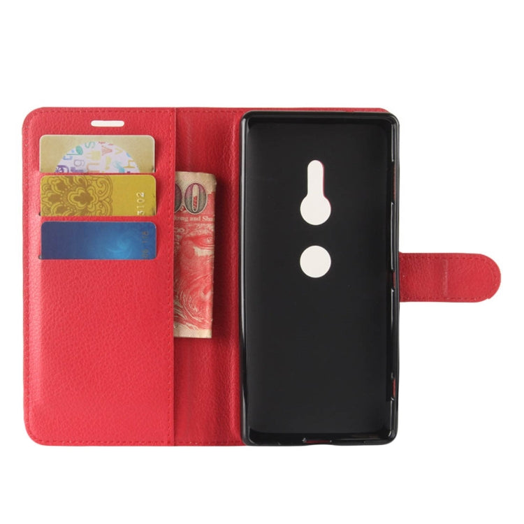 For Sony Xperia XZ2 Litchi Texture Horizontal Flip Leather Case with Wallet & Holder & Card Slots