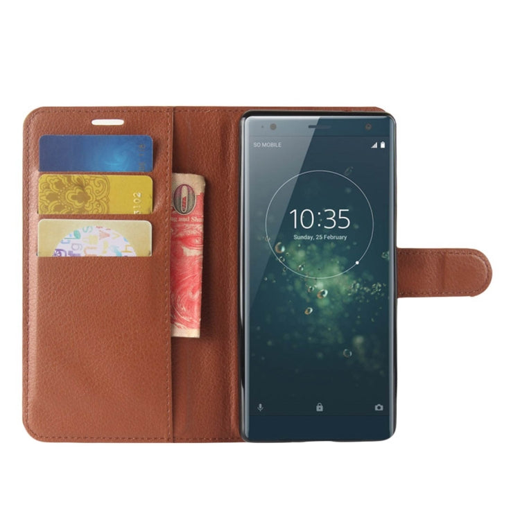 For Sony Xperia XZ2 Litchi Texture Horizontal Flip Leather Case with Wallet & Holder & Card Slots