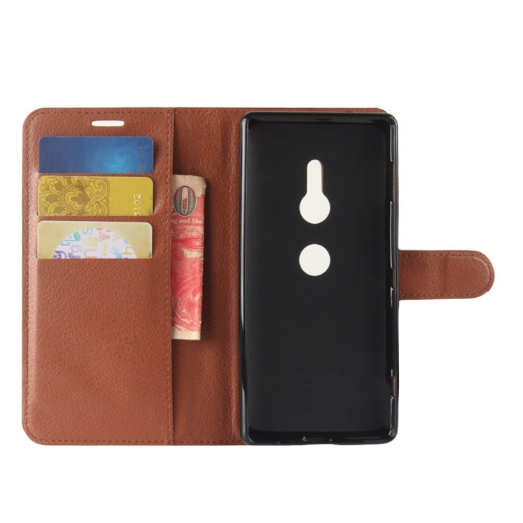 For Sony Xperia XZ2 Litchi Texture Horizontal Flip Leather Case with Wallet & Holder & Card Slots