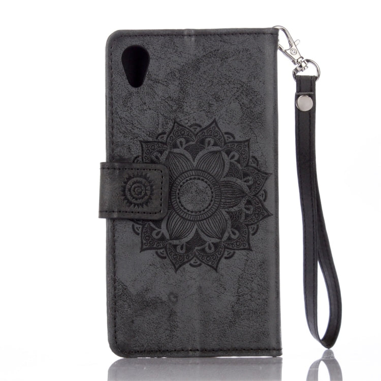 For Sony Xperia XA Mandragora Pattern Crystal Encrusted Horizontal Flip Leather Case with Card Slot & Holder & Wallet & Lanyard