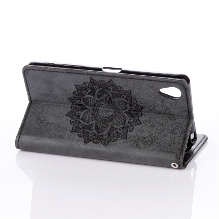 For Sony Xperia XA Mandragora Pattern Crystal Encrusted Horizontal Flip Leather Case with Card Slot & Holder & Wallet & Lanyard