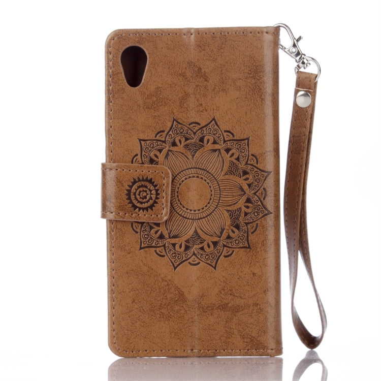 For Sony Xperia XA Mandragora Pattern Crystal Encrusted Horizontal Flip Leather Case with Card Slot & Holder & Wallet & Lanyard