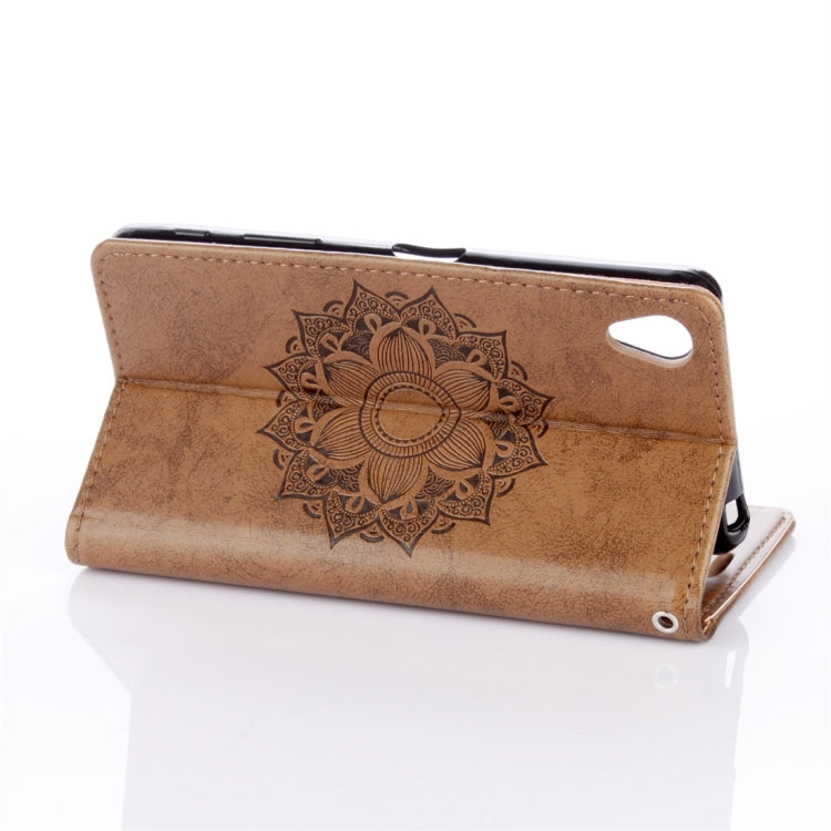 For Sony Xperia XA Mandragora Pattern Crystal Encrusted Horizontal Flip Leather Case with Card Slot & Holder & Wallet & Lanyard