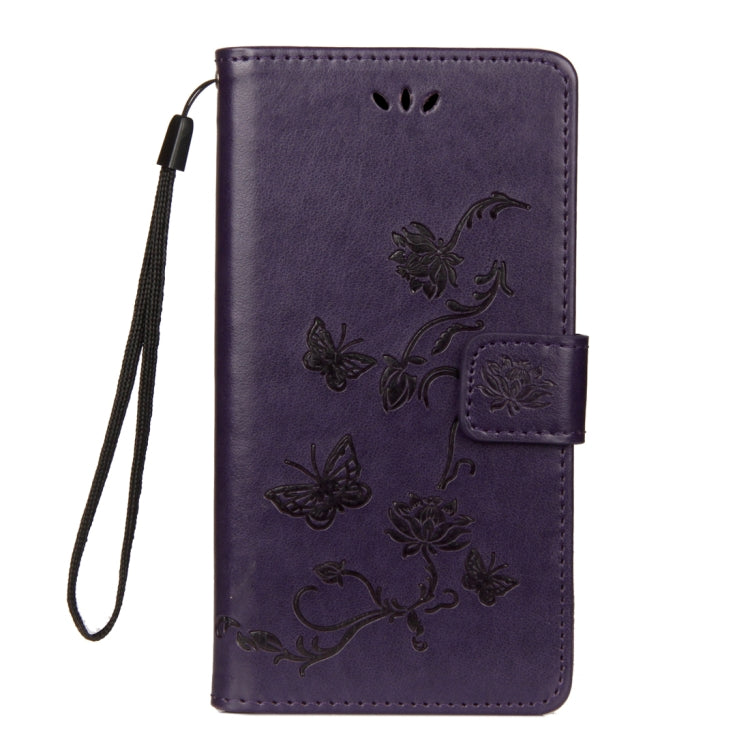 For Sony Xperia XZ2 Lotus Butterfly Pattern Horizontal Flip Leather Case with Holder & Card Slots & Wallet & Lanyard