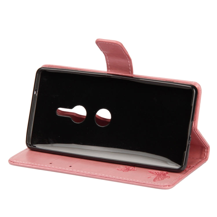 For Sony Xperia XZ2 Lotus Butterfly Pattern Horizontal Flip Leather Case with Holder & Card Slots & Wallet & Lanyard