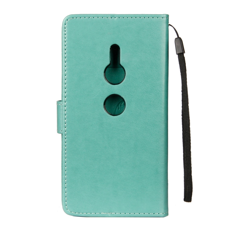 For Sony Xperia XZ2 Lotus Butterfly Pattern Horizontal Flip Leather Case with Holder & Card Slots & Wallet & Lanyard