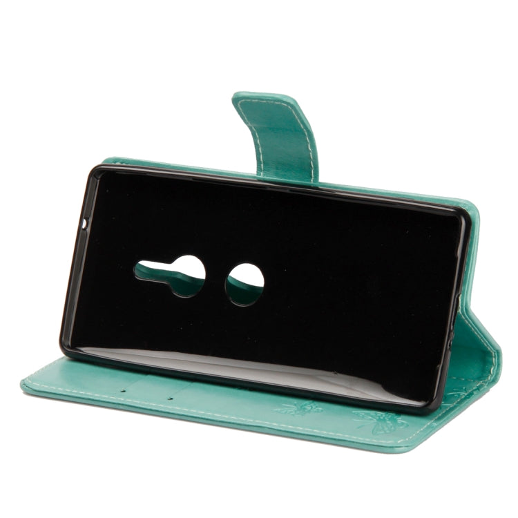 For Sony Xperia XZ2 Lotus Butterfly Pattern Horizontal Flip Leather Case with Holder & Card Slots & Wallet & Lanyard