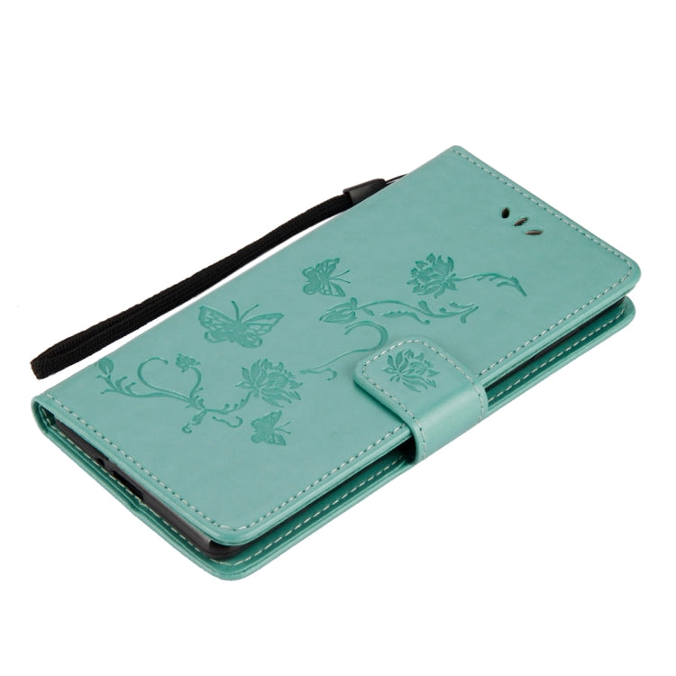 For Sony Xperia XZ2 Lotus Butterfly Pattern Horizontal Flip Leather Case with Holder & Card Slots & Wallet & Lanyard