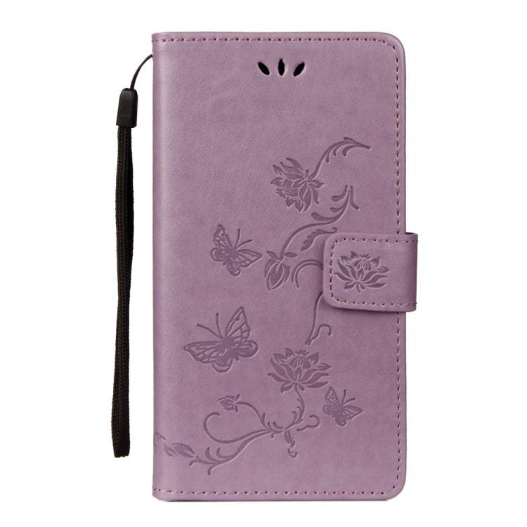 For Sony Xperia XZ2 Lotus Butterfly Pattern Horizontal Flip Leather Case with Holder & Card Slots & Wallet & Lanyard