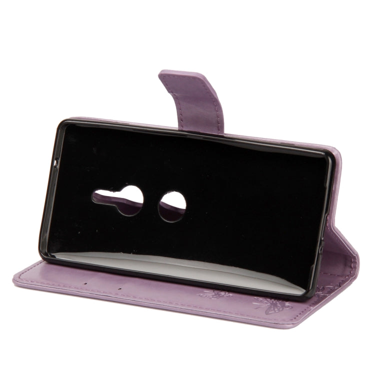 For Sony Xperia XZ2 Lotus Butterfly Pattern Horizontal Flip Leather Case with Holder & Card Slots & Wallet & Lanyard