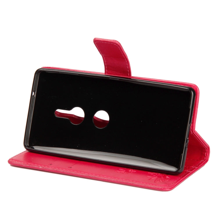 For Sony Xperia XZ2 Lotus Butterfly Pattern Horizontal Flip Leather Case with Holder & Card Slots & Wallet & Lanyard