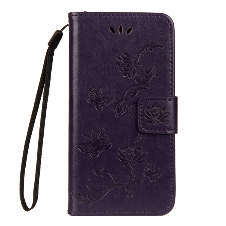 For Sony Xperia XZ2 Compact Lotus Butterfly Pattern Horizontal Flip Leather Case with Holder & Card Slots & Wallet & Lanyard