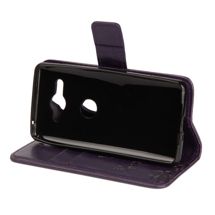 For Sony Xperia XZ2 Compact Lotus Butterfly Pattern Horizontal Flip Leather Case with Holder & Card Slots & Wallet & Lanyard