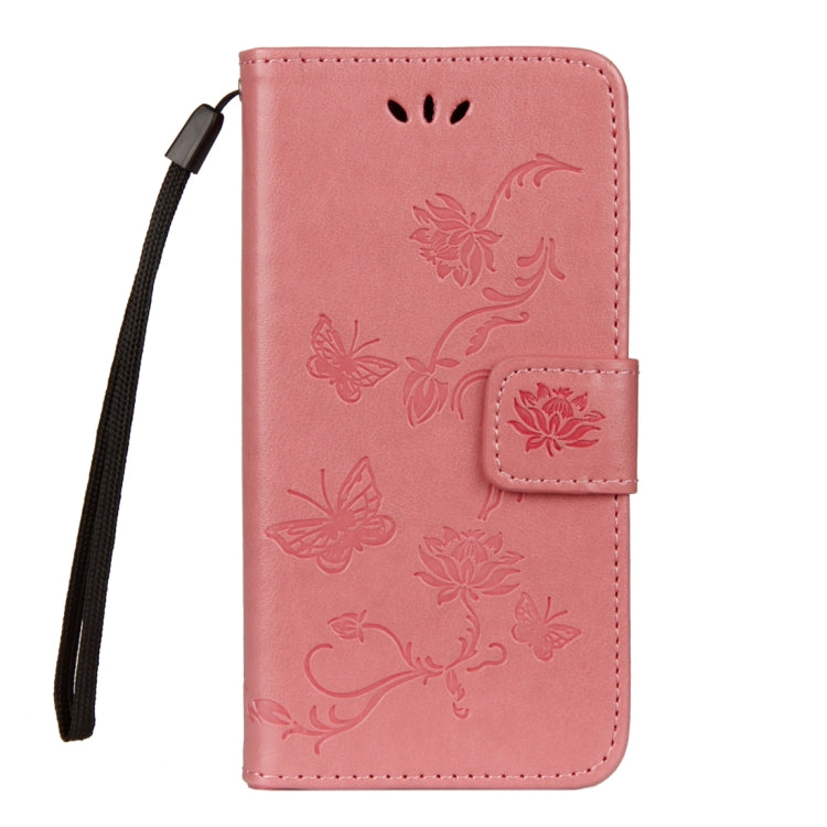 For Sony Xperia XZ2 Compact Lotus Butterfly Pattern Horizontal Flip Leather Case with Holder & Card Slots & Wallet & Lanyard