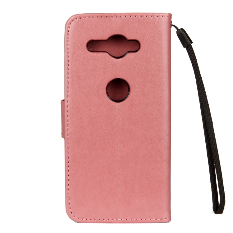 For Sony Xperia XZ2 Compact Lotus Butterfly Pattern Horizontal Flip Leather Case with Holder & Card Slots & Wallet & Lanyard