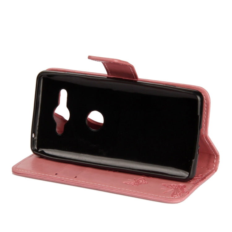 For Sony Xperia XZ2 Compact Lotus Butterfly Pattern Horizontal Flip Leather Case with Holder & Card Slots & Wallet & Lanyard