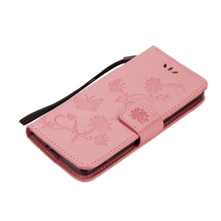 For Sony Xperia XZ2 Compact Lotus Butterfly Pattern Horizontal Flip Leather Case with Holder & Card Slots & Wallet & Lanyard