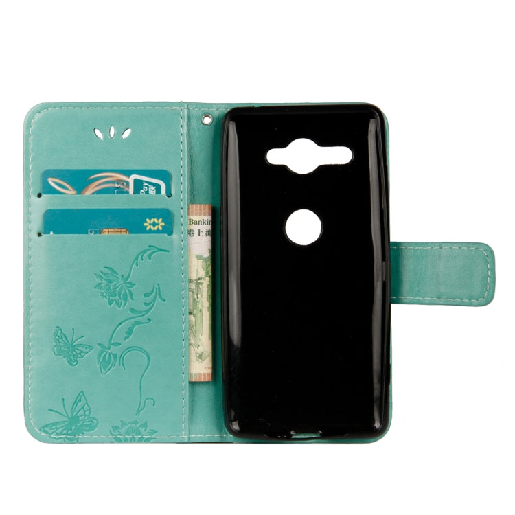 For Sony Xperia XZ2 Compact Lotus Butterfly Pattern Horizontal Flip Leather Case with Holder & Card Slots & Wallet & Lanyard