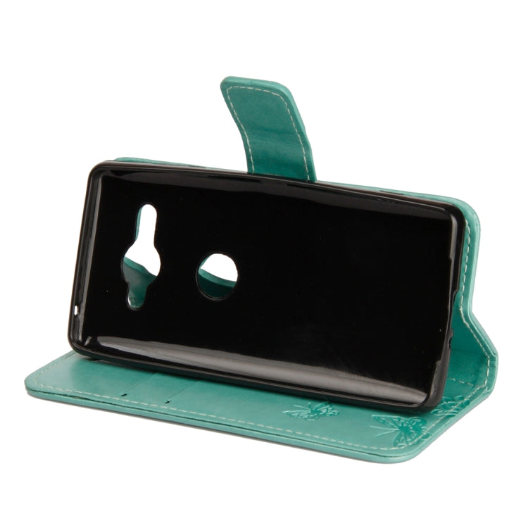 For Sony Xperia XZ2 Compact Lotus Butterfly Pattern Horizontal Flip Leather Case with Holder & Card Slots & Wallet & Lanyard