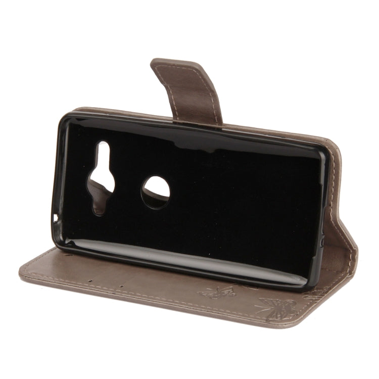 For Sony Xperia XZ2 Compact Lotus Butterfly Pattern Horizontal Flip Leather Case with Holder & Card Slots & Wallet & Lanyard