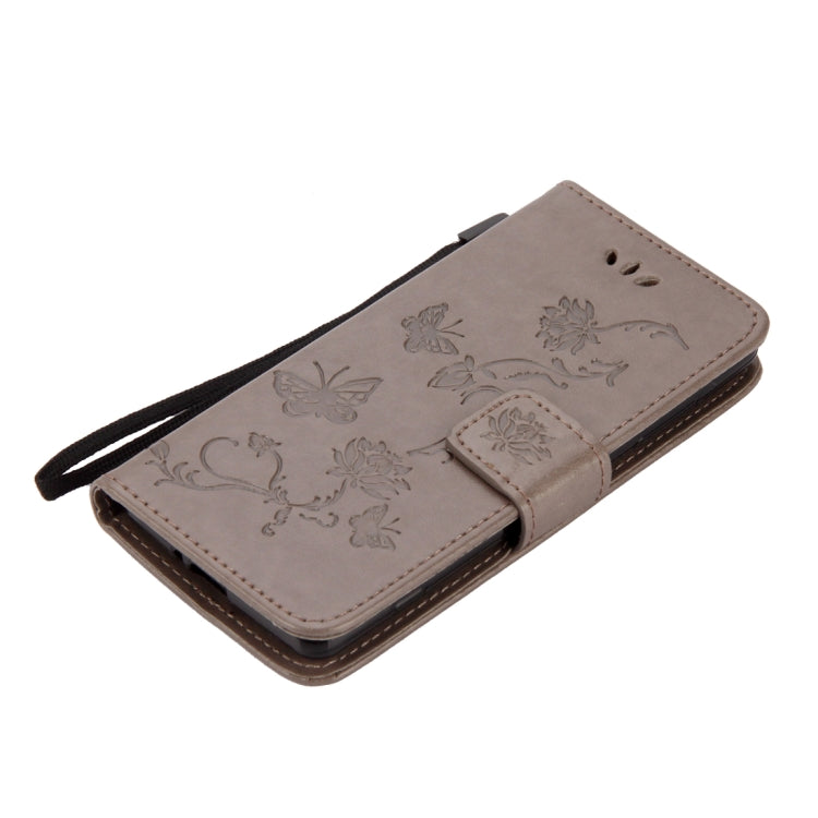 For Sony Xperia XZ2 Compact Lotus Butterfly Pattern Horizontal Flip Leather Case with Holder & Card Slots & Wallet & Lanyard