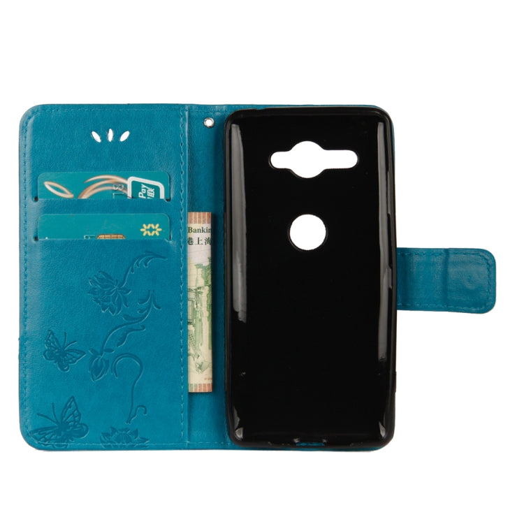 For Sony Xperia XZ2 Compact Lotus Butterfly Pattern Horizontal Flip Leather Case with Holder & Card Slots & Wallet & Lanyard