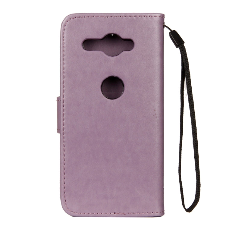 For Sony Xperia XZ2 Compact Lotus Butterfly Pattern Horizontal Flip Leather Case with Holder & Card Slots & Wallet & Lanyard