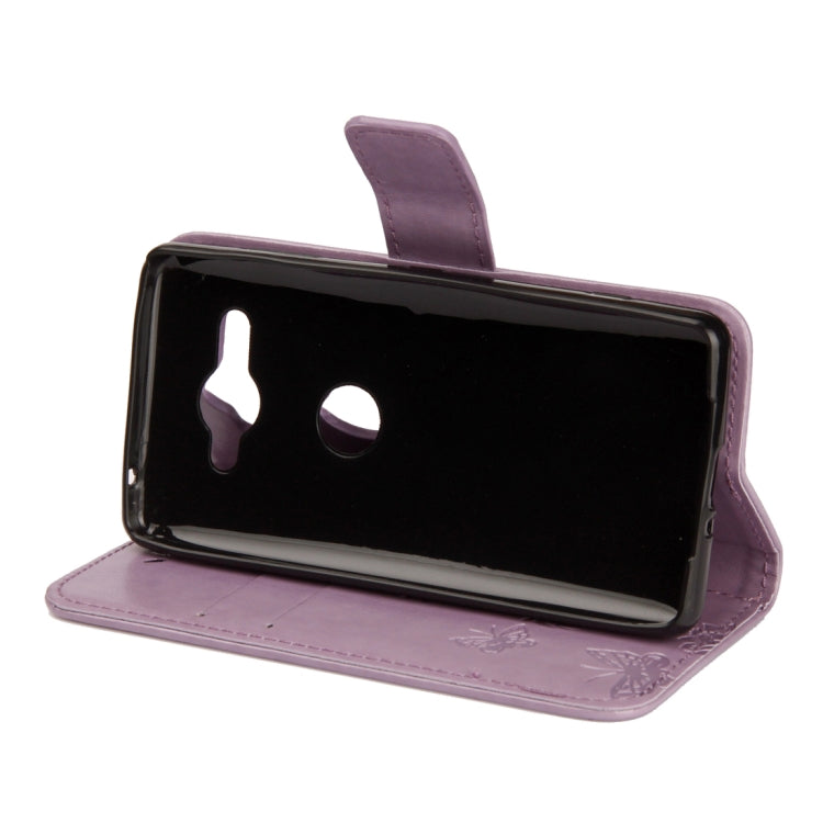 For Sony Xperia XZ2 Compact Lotus Butterfly Pattern Horizontal Flip Leather Case with Holder & Card Slots & Wallet & Lanyard