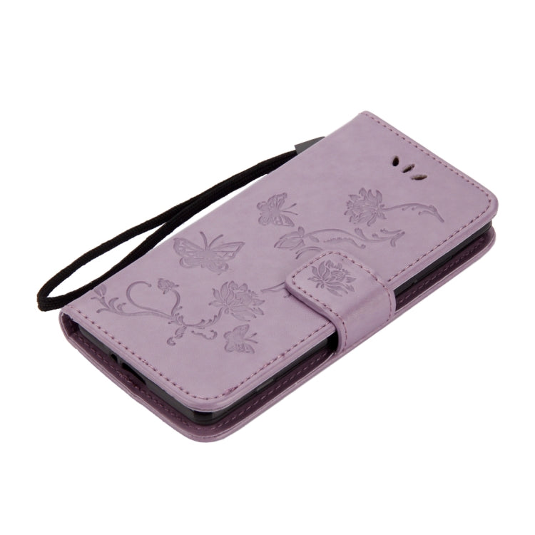 For Sony Xperia XZ2 Compact Lotus Butterfly Pattern Horizontal Flip Leather Case with Holder & Card Slots & Wallet & Lanyard