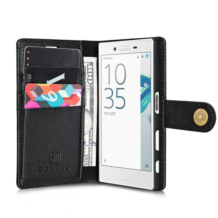 DG.MING for Sony Xperia X Compact Crazy Horse Texture Horizontal Flip Detachable Magnetic Protective Case with Holder & Card Slots & Wallet