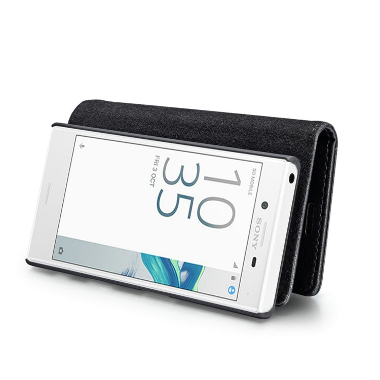 DG.MING for Sony Xperia X Compact Crazy Horse Texture Horizontal Flip Detachable Magnetic Protective Case with Holder & Card Slots & Wallet