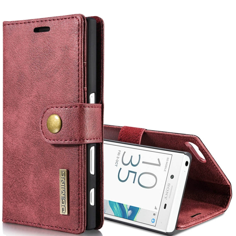 DG.MING for Sony Xperia X Compact Crazy Horse Texture Horizontal Flip Detachable Magnetic Protective Case with Holder & Card Slots & Wallet