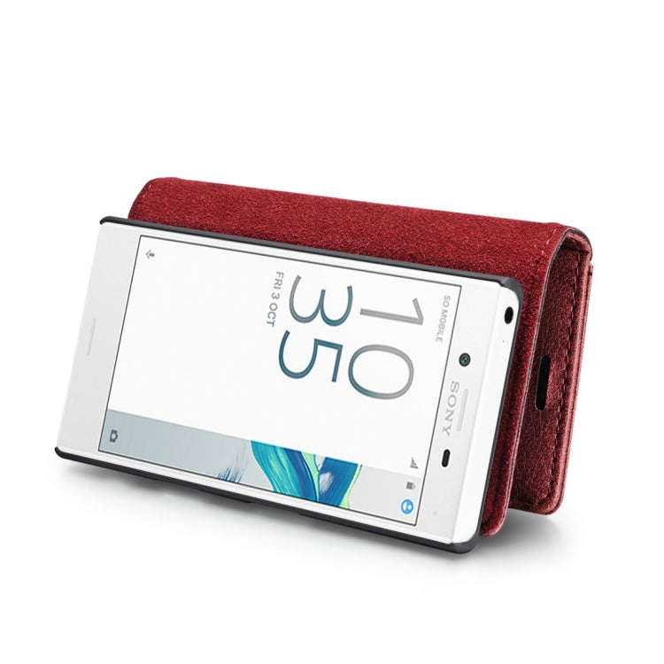 DG.MING for Sony Xperia X Compact Crazy Horse Texture Horizontal Flip Detachable Magnetic Protective Case with Holder & Card Slots & Wallet