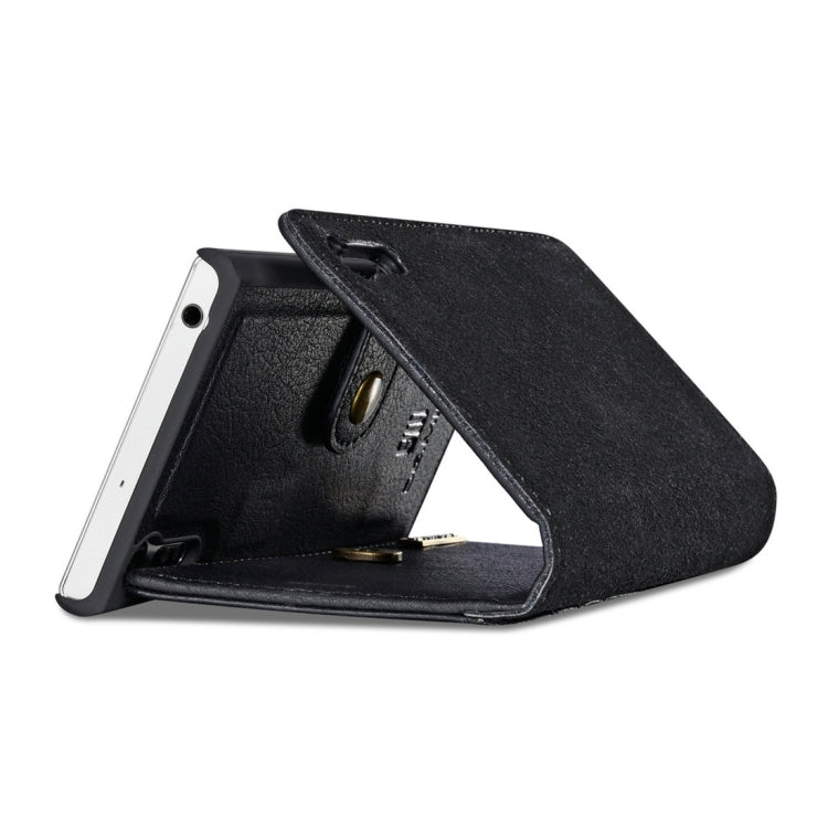 DG.MING for Sony Xperia XZ / XZs Crazy Horse Texture Horizontal Flip Detachable Magnetic Protective Case with Holder & Card Slots & Wallet