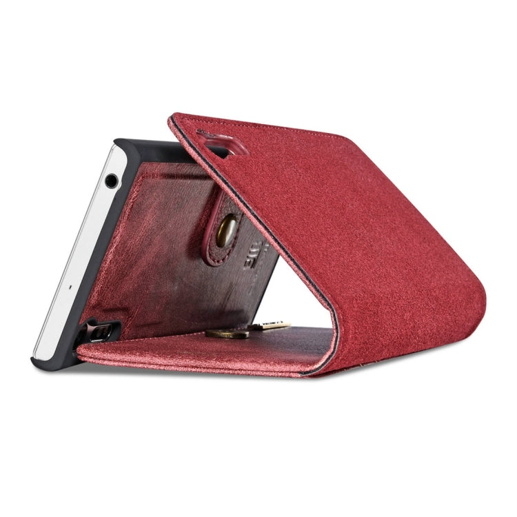 DG.MING for Sony Xperia XZ / XZs Crazy Horse Texture Horizontal Flip Detachable Magnetic Protective Case with Holder & Card Slots & Wallet