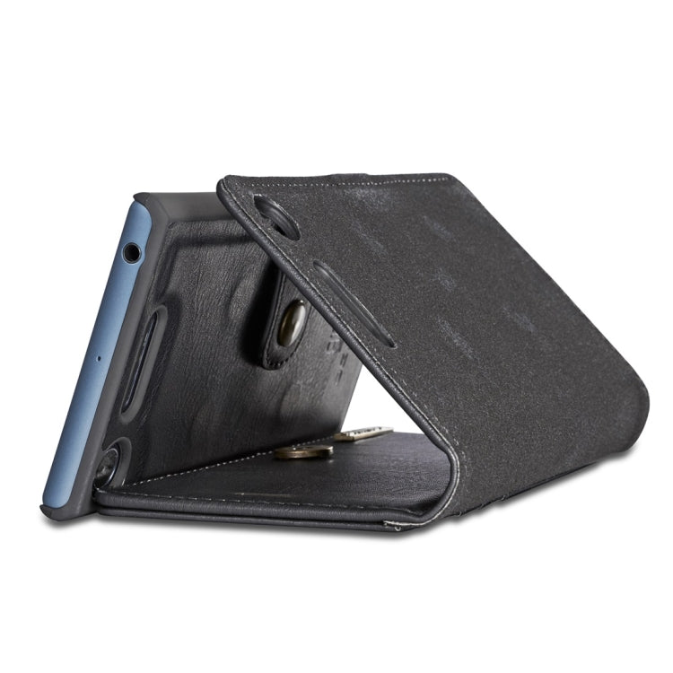 DG.MING for Sony Xperia XZ1 Crazy Horse Texture Horizontal Flip Detachable Magnetic Protective Case with Holder & Card Slots & Wallet
