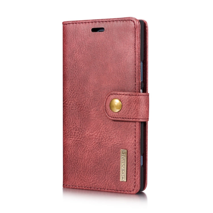 DG.MING for Sony Xperia XZ1 Crazy Horse Texture Horizontal Flip Detachable Magnetic Protective Case with Holder & Card Slots & Wallet