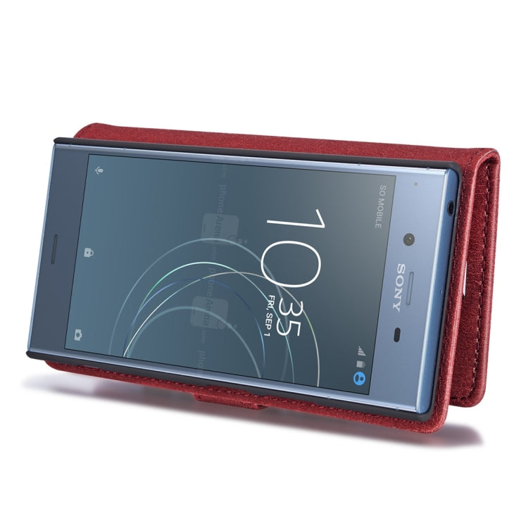 DG.MING for Sony Xperia XZ1 Crazy Horse Texture Horizontal Flip Detachable Magnetic Protective Case with Holder & Card Slots & Wallet