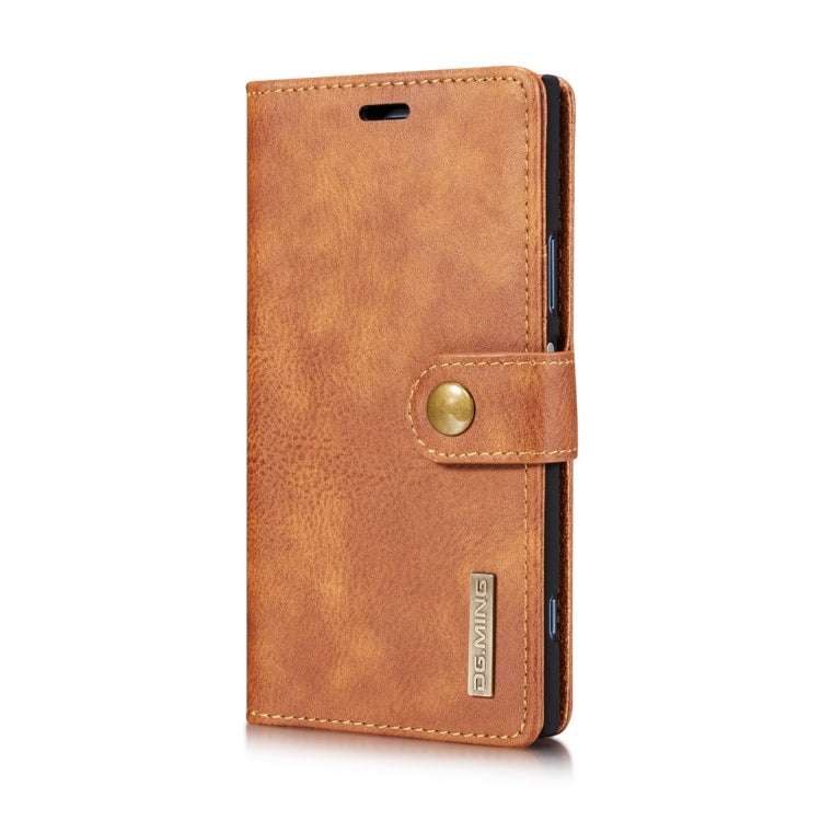 DG.MING for Sony Xperia XZ1 Crazy Horse Texture Horizontal Flip Detachable Magnetic Protective Case with Holder & Card Slots & Wallet