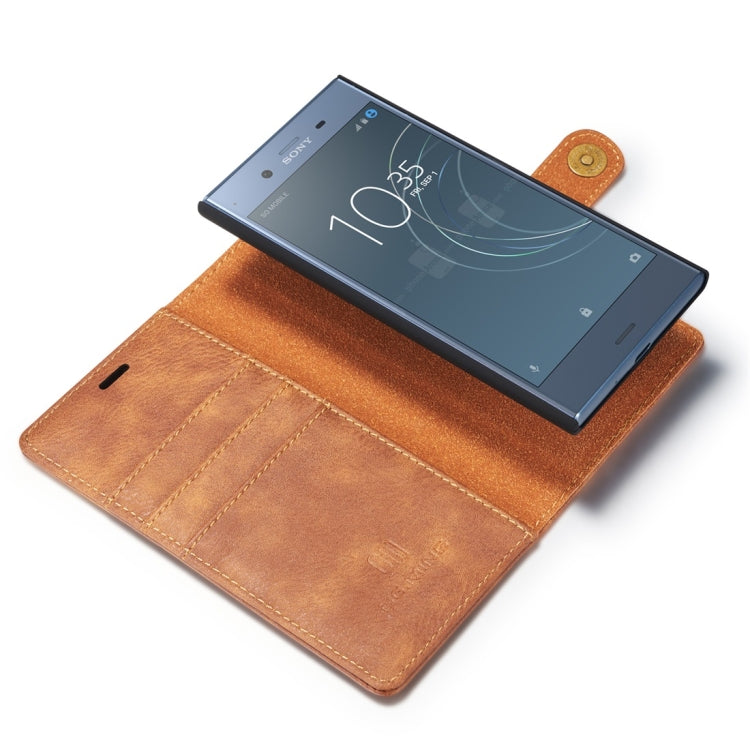 DG.MING for Sony Xperia XZ1 Crazy Horse Texture Horizontal Flip Detachable Magnetic Protective Case with Holder & Card Slots & Wallet