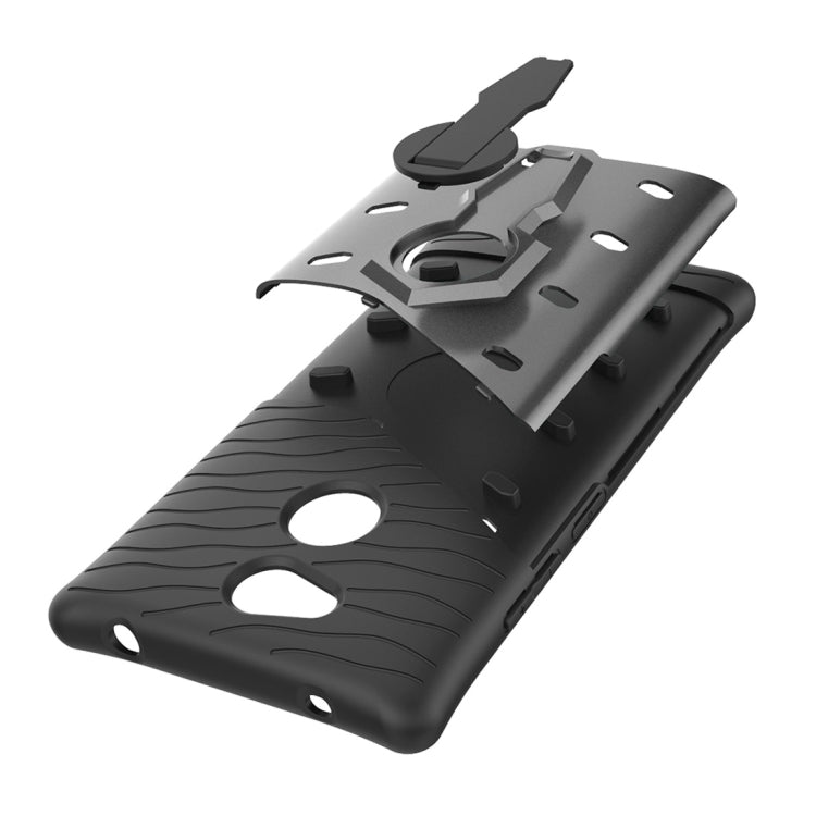 For Sony Xperia L2 PC + TPU Dropproof Sniper Hybrid Protective Back Case with 360 Degree Rotation Holder